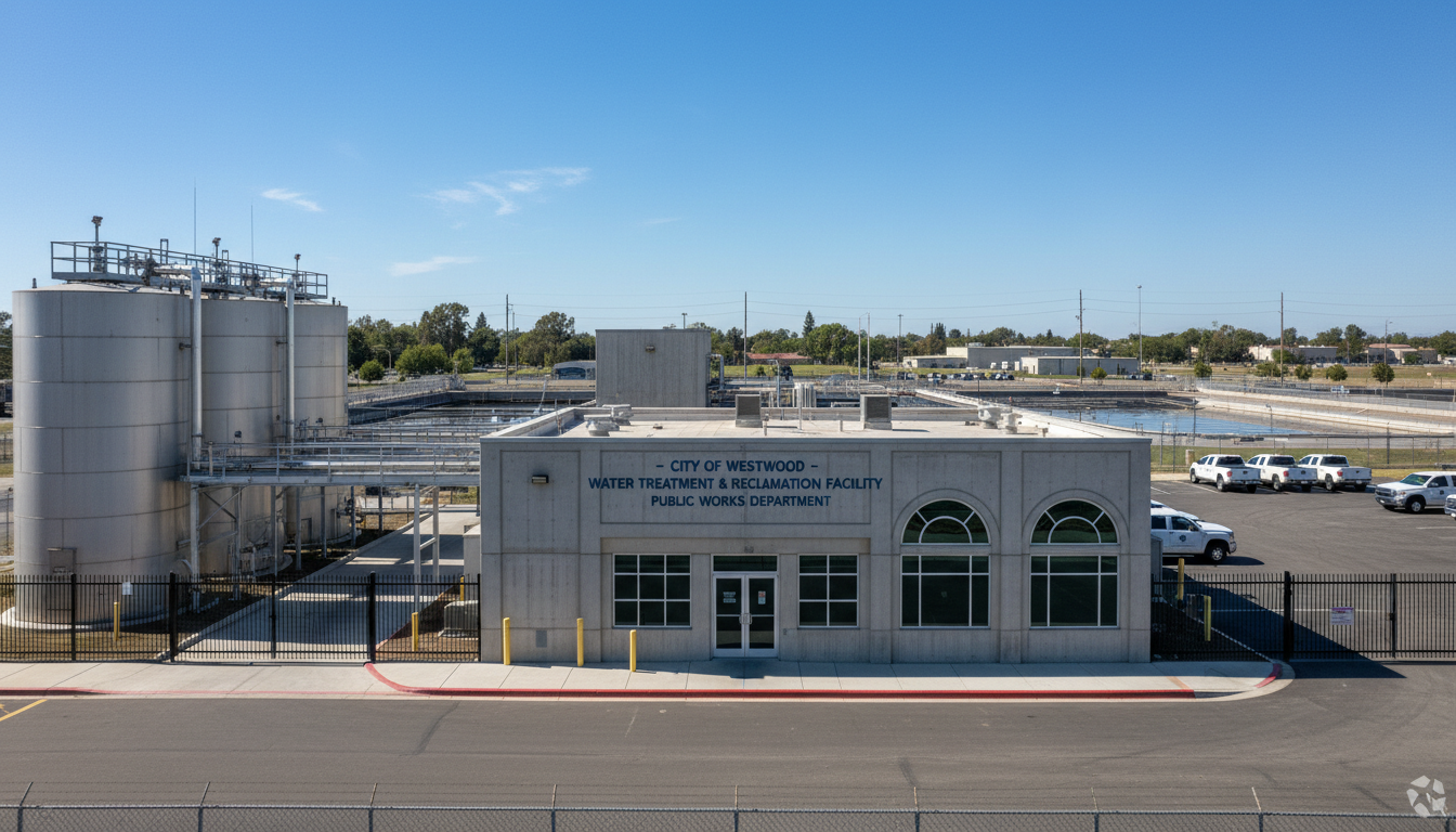 City public works water treatment facility exterior