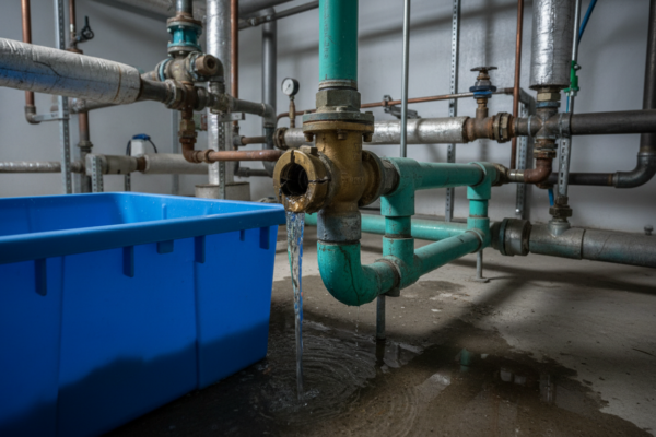 Stuck fill valve with water overflow - cooling tower problems