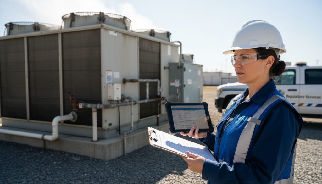 Compliance officer reviewing BMP documentation - BMP 10 compliance