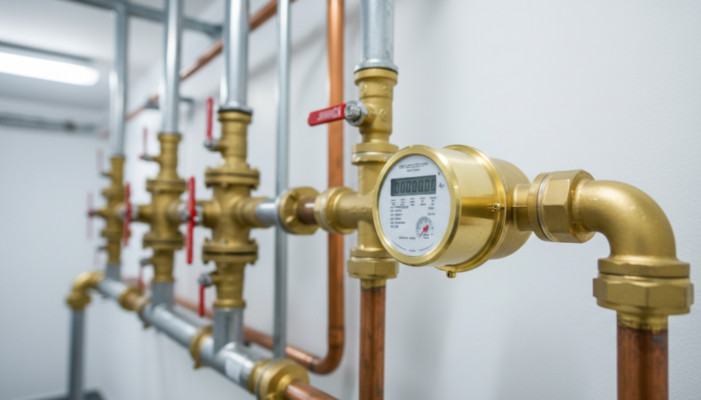 Commercial water meter in utility room - sewer credits guide