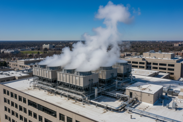 Large commercial cooling tower system - cooling tower water waste