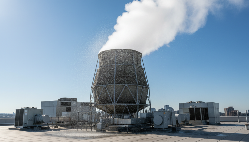 Cooling tower evaporation plume