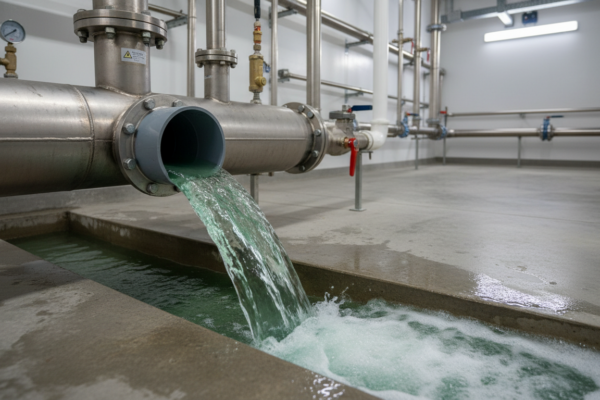 Cooling tower blowdown drain pipe