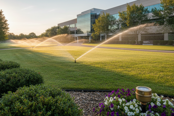 Commercial irrigation system with dedicated water meter