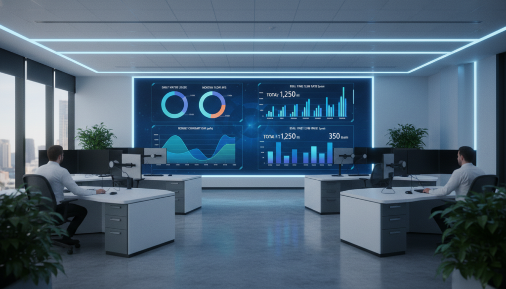 Building management system water monitoring dashboard