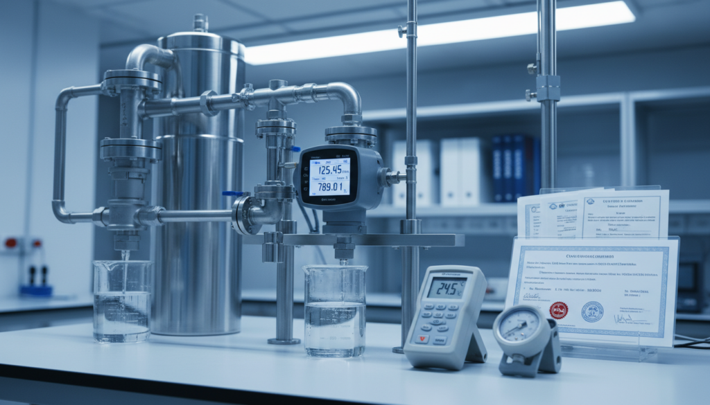Water meter calibration equipment in laboratory