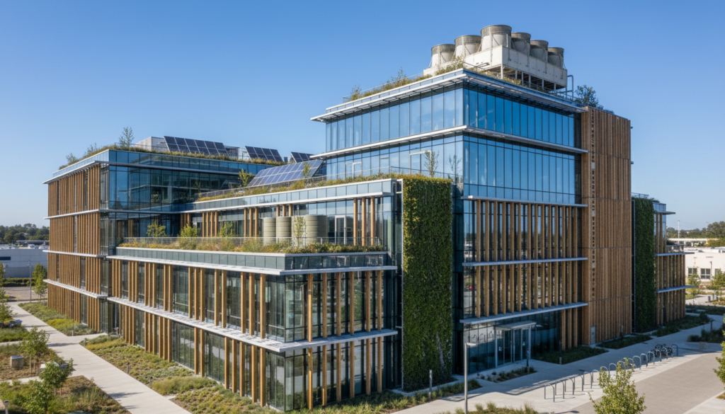 Modern LEED-certified commercial building exterior